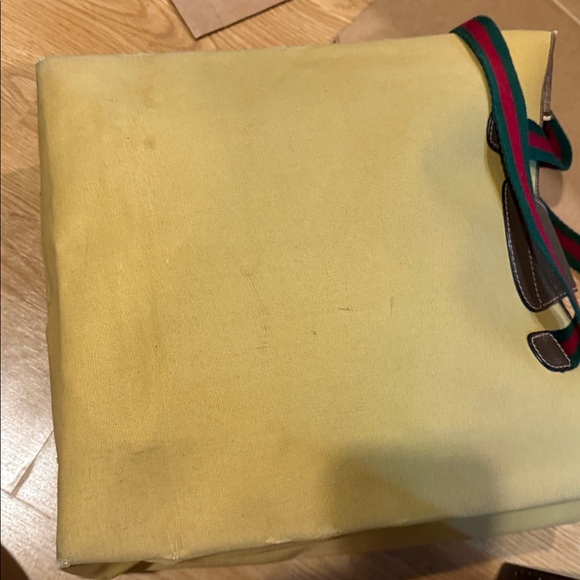 Authentic Vintage Gucci Sherry Line Tan Canvas Tote with Signature Straps - Picture 11 of 16